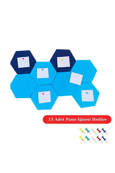 Aydede Oyunevi Office Wall Panel – Set of 8 Felt Hexagonal Work Panels – Decorative Panel for Desk and Office