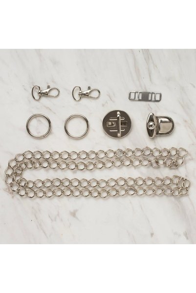 tuna tuhafiye Bag Accessory Chain Set Metal Silver