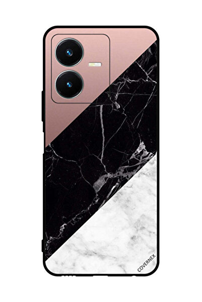 Covernex غطاء حماية لهاتف Vivo Y22s بنمط مزيج من الرخام واللون العادي