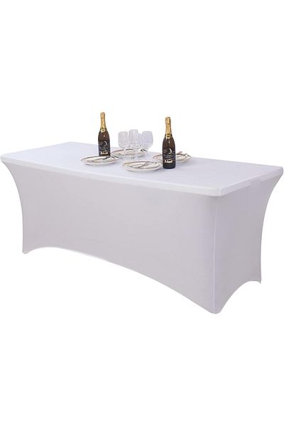 COOYA 2Pcs Kitchen Spandex Tablecloth,6FT Tight Universal Fitted,for Event,Wedding, Banquet & Parties