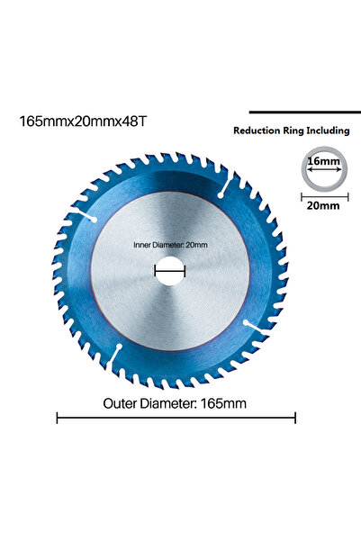 Choice6 شفرة منشار دائرية زرقاء من XCAN مقاس 165 مم، 165×20×48T، مصنوعة من كر...