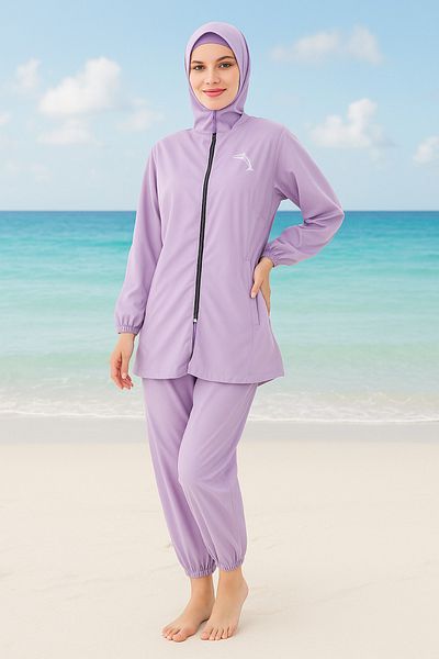 hashtag Plain Plain Parachute Hijab Swimsuit