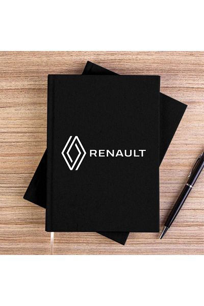 Z zepplin Renault New Logo Text Black Unlined Canvas Notebook