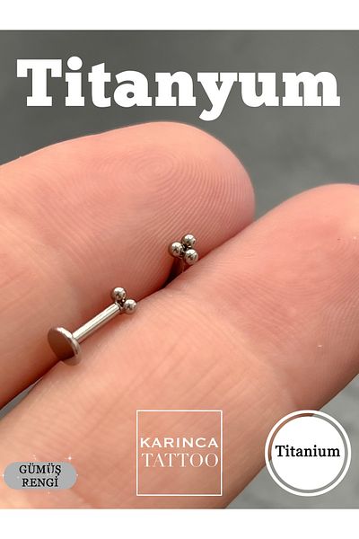 Karınca Piercing Titanium Piercing Tragus Earring Ear Cartilage Flat Helix Conch Nostril Exquisite Minimal Three Balls