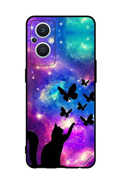Covernex غطاء حماية لهاتف Oppo Reno 7 Lite بطبعة قطة وفراشات