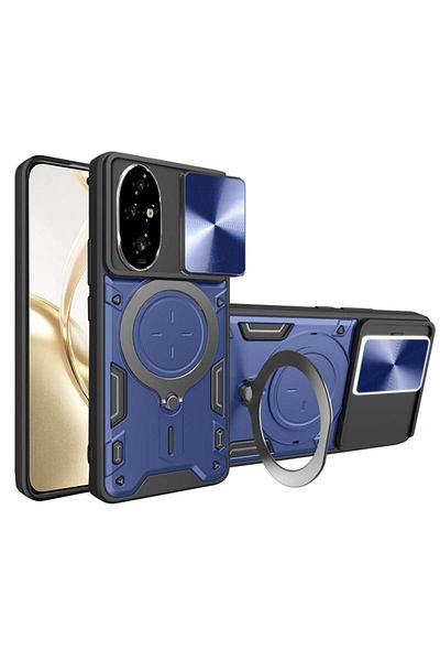 SKYDDAR INNOVATION Carcasă pentru Honor 200, CamGuard Pro, inel magnetic, protecție cameră, set autocolante, albastru