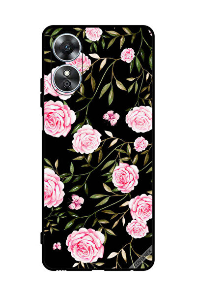 Covernex غطاء حماية لهاتف Oppo A17 وردي في باقات من الأوراق الصغيرة