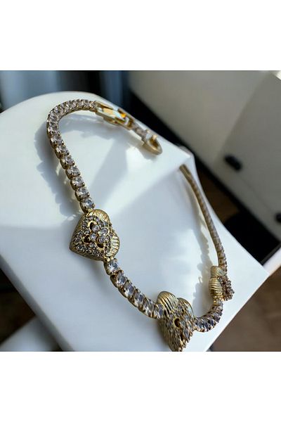 İNN JEWELLERY Steel Bracelet Anti-Tarnish Anti-Allergic Heart Figure (2 Years Importor Warranty)