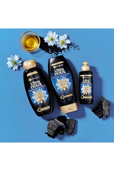 Garnier Charcoal Melt-In Shampoo - Deep Cleansing and Hair Care with Black Seed Oil Extract 400ml