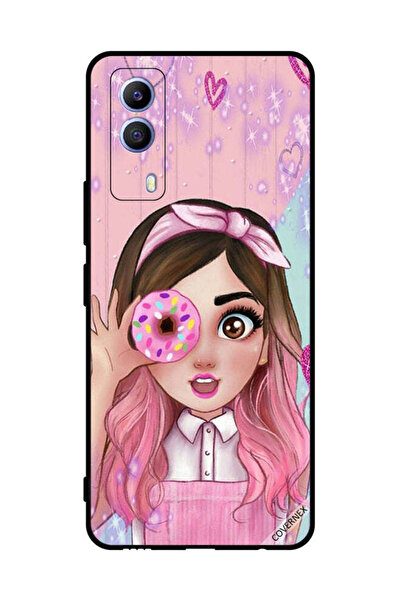 Covernex غطاء حماية لهاتف فيفو T1x فتاة صغيرة لطيفة تحمل دونات