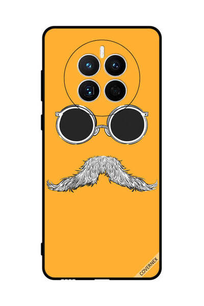 Covernex غطاء حماية لهاتف هواوي ميت 50 إي مع رسمة نظارات وشارب