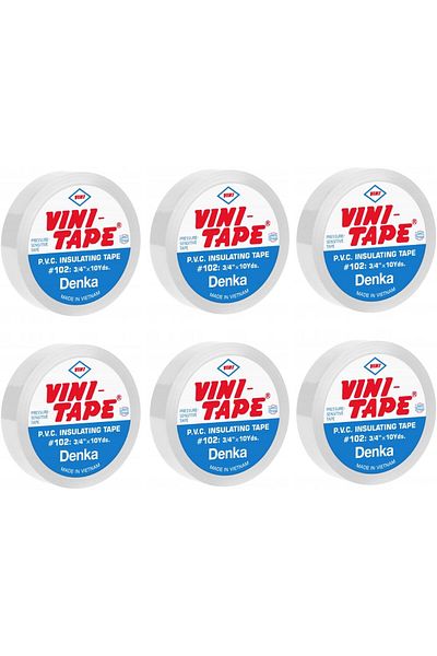Yuwell YU WELL VINI Insulation Tape (Made in Japan) for Home, Industrial, and Electric (White Pack of 6)