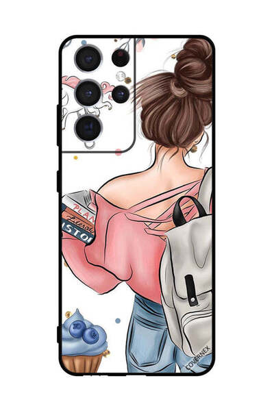 Covernex غطاء حماية لهاتف سامسونج S21 ألترا 5G، مطبوع عليه رسومات يد فتاة