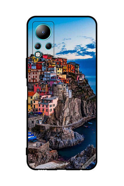 Covernex غطاء حماية لهاتف إنفينيكس نوت 11 - منازل ملونة على البحر