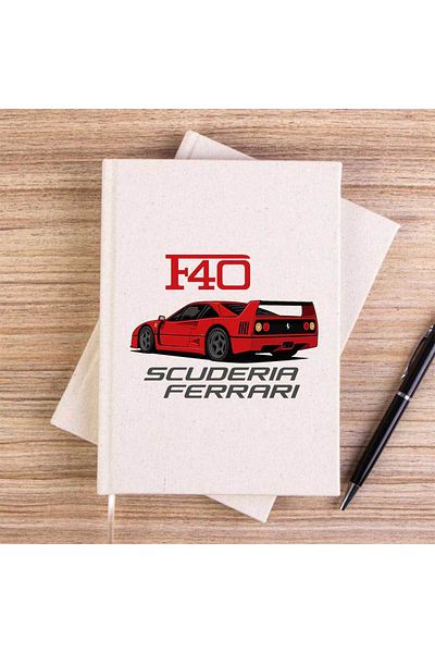 Z zepplin Caiet din pânză fără linii crem Ferari F40