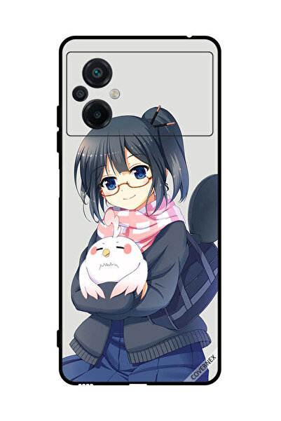 Covernex غطاء حماية لهاتف شاومي بوكو M5 4G، رسم فتاة تحمل حيوانًا أليفًا