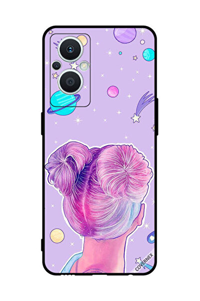 Covernex غطاء حماية لهاتف Oppo Reno 7 Z 5G، رسم فتاة ونجوم الفضاء