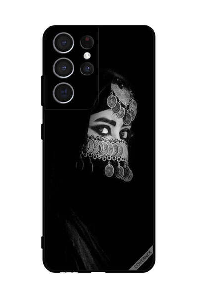 Covernex غطاء حماية لهاتف سامسونج S21 ألترا 5G، فتاة ذات عيون جميلة ووجه مجوهرات