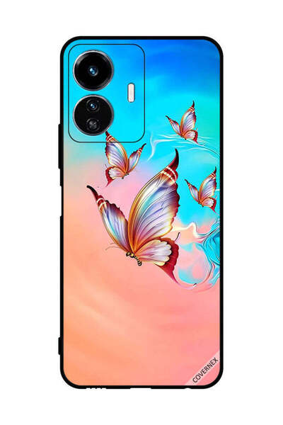 Covernex غطاء حماية لهاتف فيفو Y77 - فراشات تحلق فوق لون الطلاء