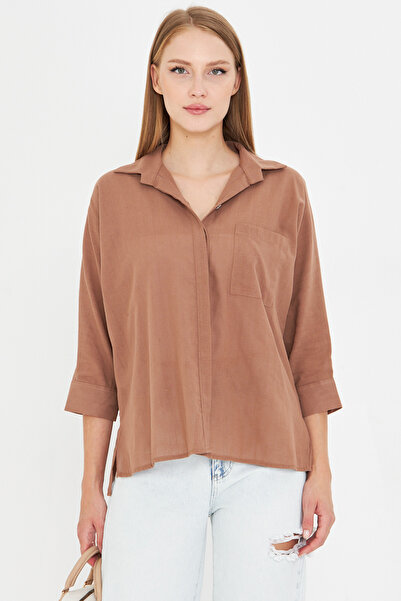 armonika Γυναικείο πουκάμισο με τσέπες από βιζόν εξωτερικού χώρου ARM-21Y001035