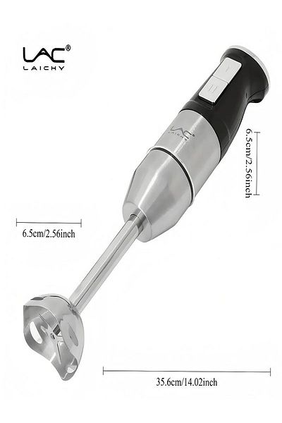 LAC LAICHY Handheld Blender For Kitchen, 300w Stainless Steel,2 Speeds,grey