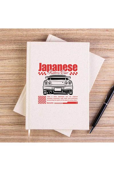 Z zepplin Japanese Gtr Cream Unlined Canvas Notebook