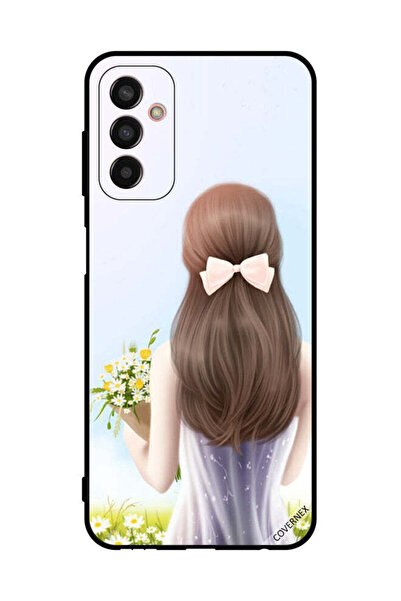 Covernex غطاء حماية لهاتف سامسونج جالاكسي M13 - فتاة جميلة تحمل الزهور