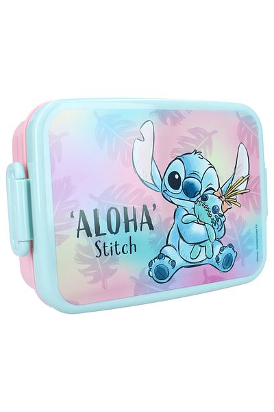 Stitch Multicolored sandwich box, BPA-free, with gasket and airtight closure, 16x13x5 cm, Stitch, Disney