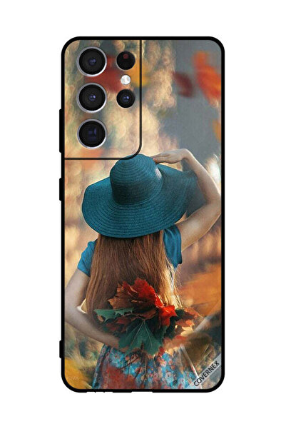 Covernex غطاء حماية لهاتف سامسونج S21 Ultra 5G، فتاة قبعة تخفي أوراق الحب