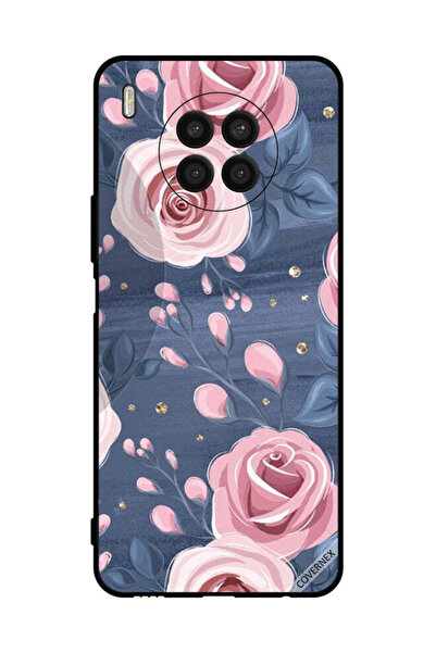 Covernex غطاء حماية لهاتف Honor 50 Lite بنقشة الورود والأوراق