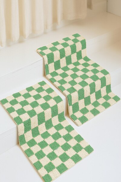 EUROBANO سجادة حمام بريميوم شيز قطعتين مقاس 50 × 50 قاعدة مضادة للانزلاق