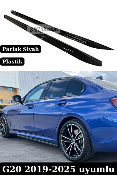 SML Dizayn Bmw G20 Yan Marşpiyel Lipi Bıçağı 2019-2025 Parlak Siyah Plastik