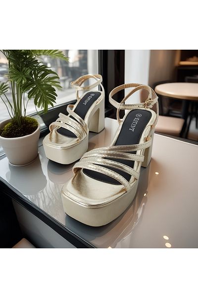 OEM Sandale dama cu platforma si toc gros, model versatil, piele ecologica, 1140