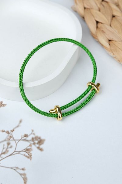 Jack Ferrero Gold Steel / Unisex Colorful String Bracelet (Adjustable)