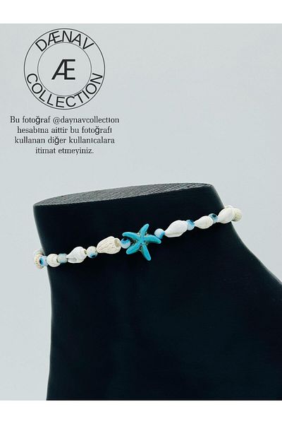 Daynav Natural Stone Summer Anklet with Starfish Figure