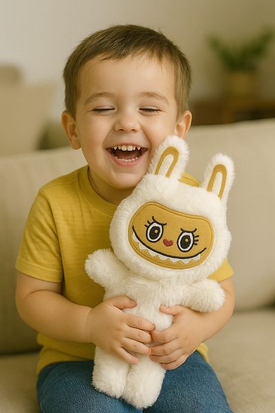 SNSTİCARET Labubu Plush Doll Decorative Pillow, Sleeping Companion Labubu Toy