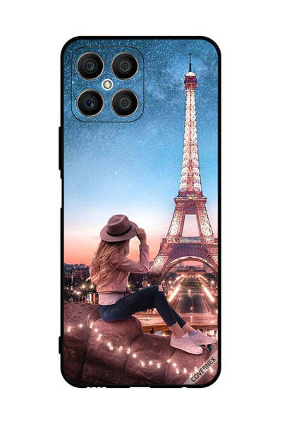 Covernex غطاء حماية لهاتف Honor X8 - فتاة القبعة وبرج إيفل
