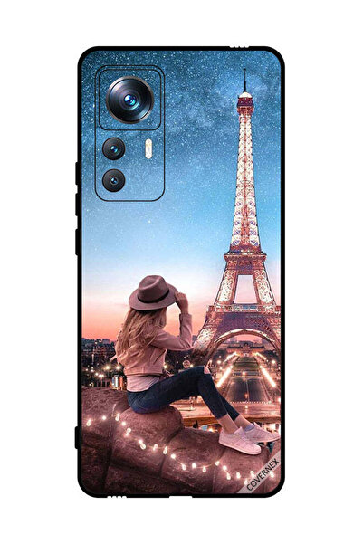 Covernex غطاء حماية لهاتف شاومي 12T برو بتصميم فتاة القبعة وبرج إيفل
