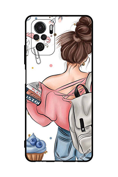 Covernex غطاء حماية لهاتف شاومي ريدمي نوت 10 إس 4 جي، رسومات كتب على يد فتاة