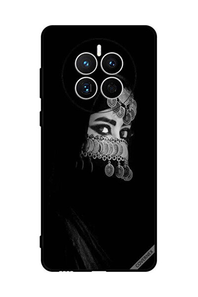 Covernex غطاء حماية لهاتف هواوي ميت 50 إي، فتاة ذات عيون جميلة ووجه مزين بالم...