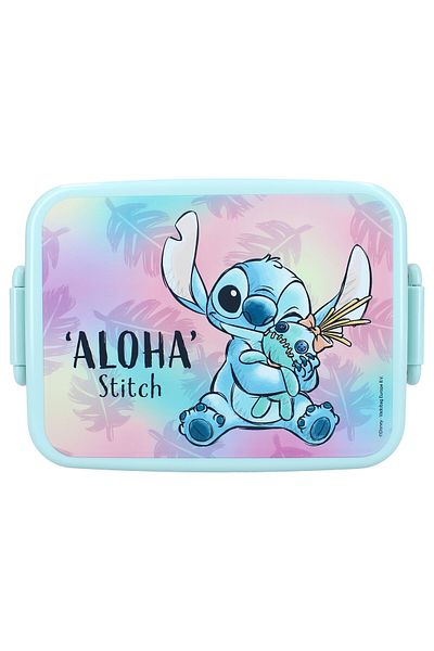 Stitch Multicolored sandwich box, BPA-free, with gasket and airtight closure, 16x13x5 cm, Stitch, Disney