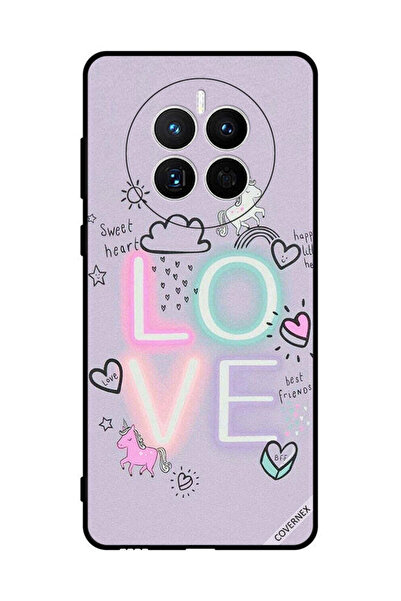 Covernex غطاء حماية لهاتف هواوي ميت 50 إي - قلب حلو وحب وحيد القرن