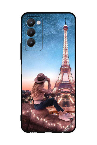 Covernex غطاء حماية لهاتف Tecno Camon 18 - فتاة القبعة وبرج إيفل