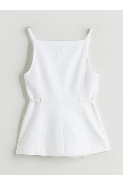 LC Waikiki New Season Square Collar Linen Blend Women's Classic Vest - S5Rd81Z8