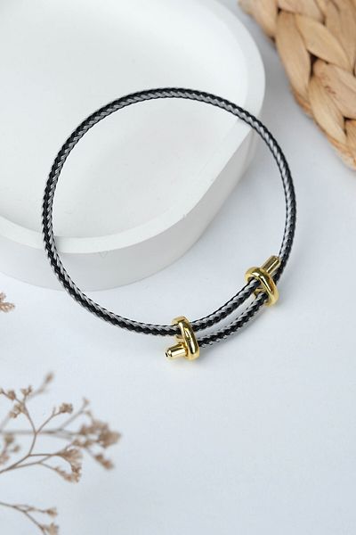 Jack Ferrero Gold Steel / Unisex Colorful String Bracelet (Adjustable)