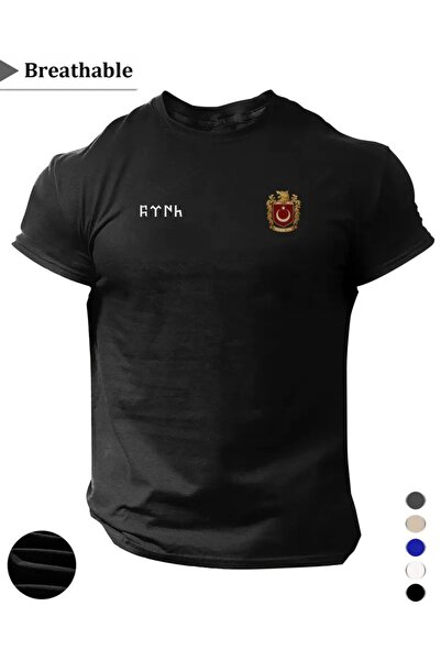 CLASİVA تي شيرت برقبة دائرية كبيرة الحجم مطبوع للجنسين بتصميم تركي خاص