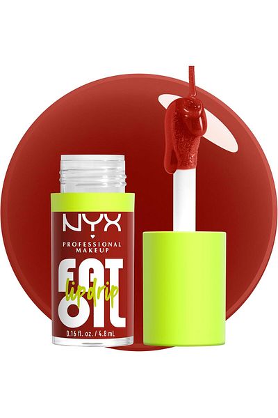 NYX Professional Makeup Fat Oil Lip Drip, Moisturizing, Shiny, Vegan Tinted Lip Gloss, Non-Sticky Fi