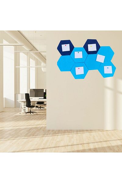 Aydede Oyunevi Office Wall Panel – Set of 8 Felt Hexagonal Work Panels – Decorative Panel for Desk and Office