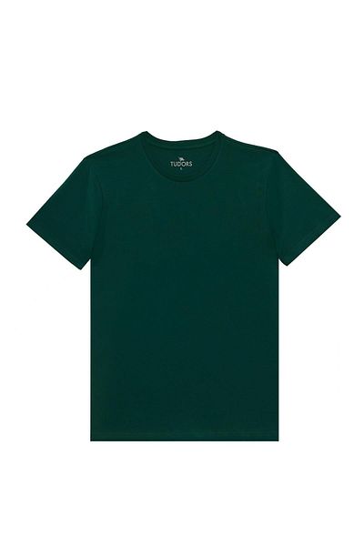 Tudors Unisex Slim Fit Slim Fit 100% Cotton Soft Textured Green Crew Neck T-Shirt