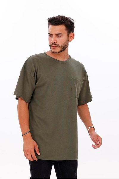yakamor Men's Oversize Doubleface Pocket Tshirt
